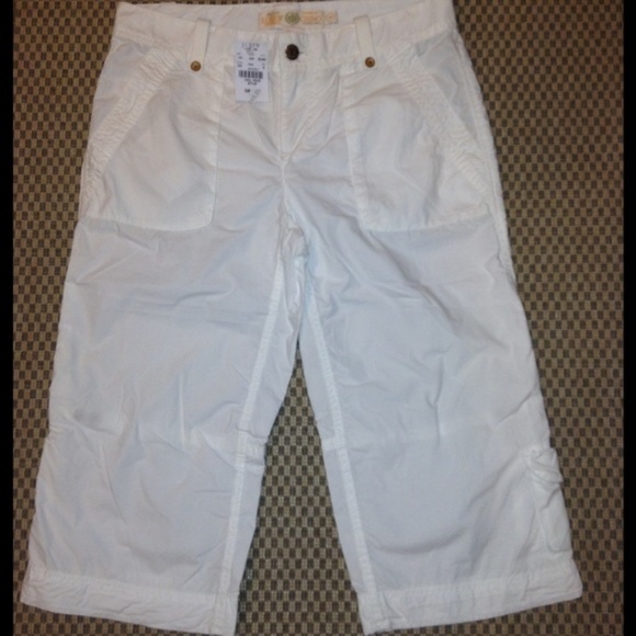 J. Crew Pants - J- Crew White Cargo Cropped Capris Super